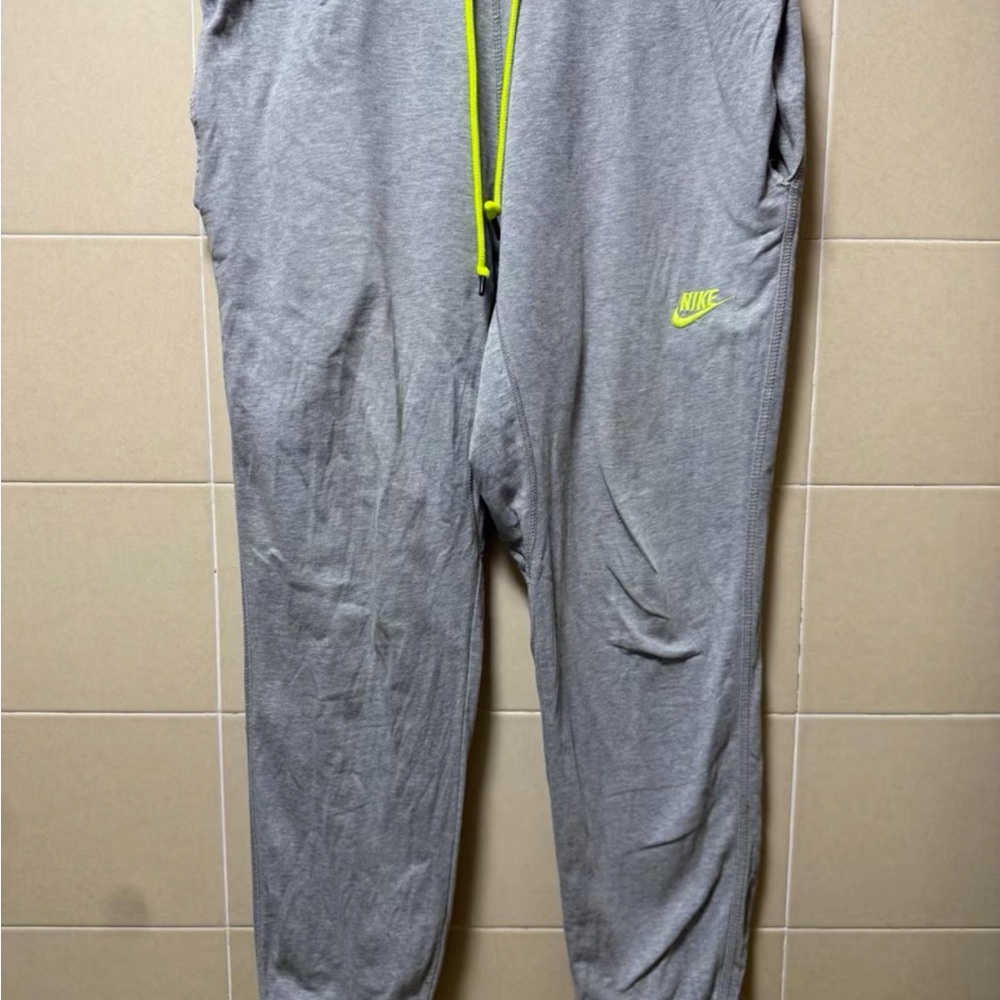 Nike Gray Sweatpants with Neon Accents